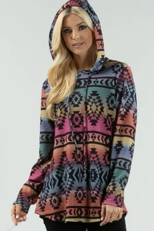 AV-X167-VICTORIA-PLUS-TRIBAL PRINT ULTRA SOFT MULTI COLOR HACCI BRUSH HOODIE.-3-2-1