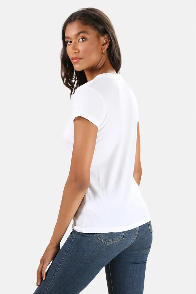 Becca V Neck Tee White