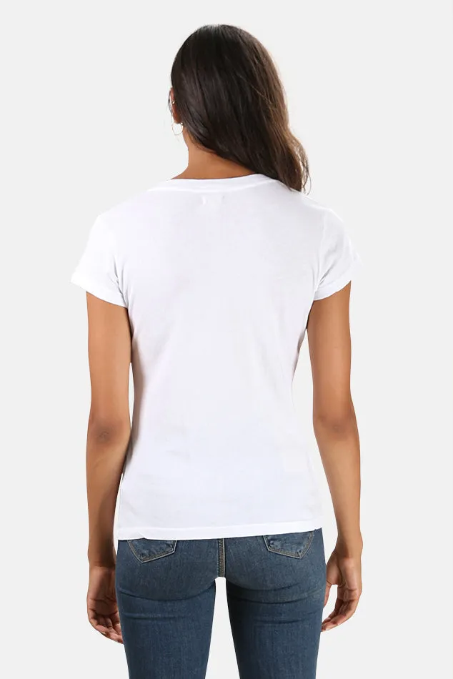 Becca V Neck Tee White