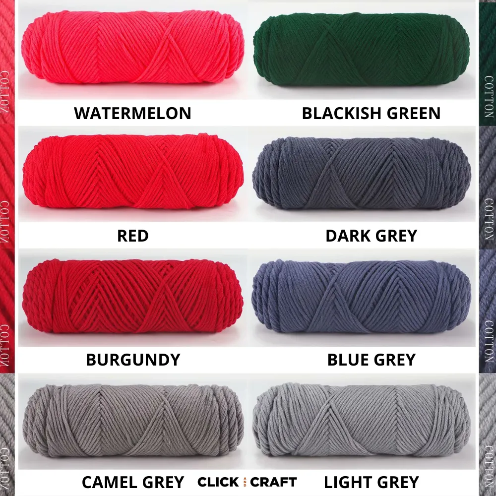 Black Knitting Cotton Yarn | 8-ply Light Worsted Double Knitting