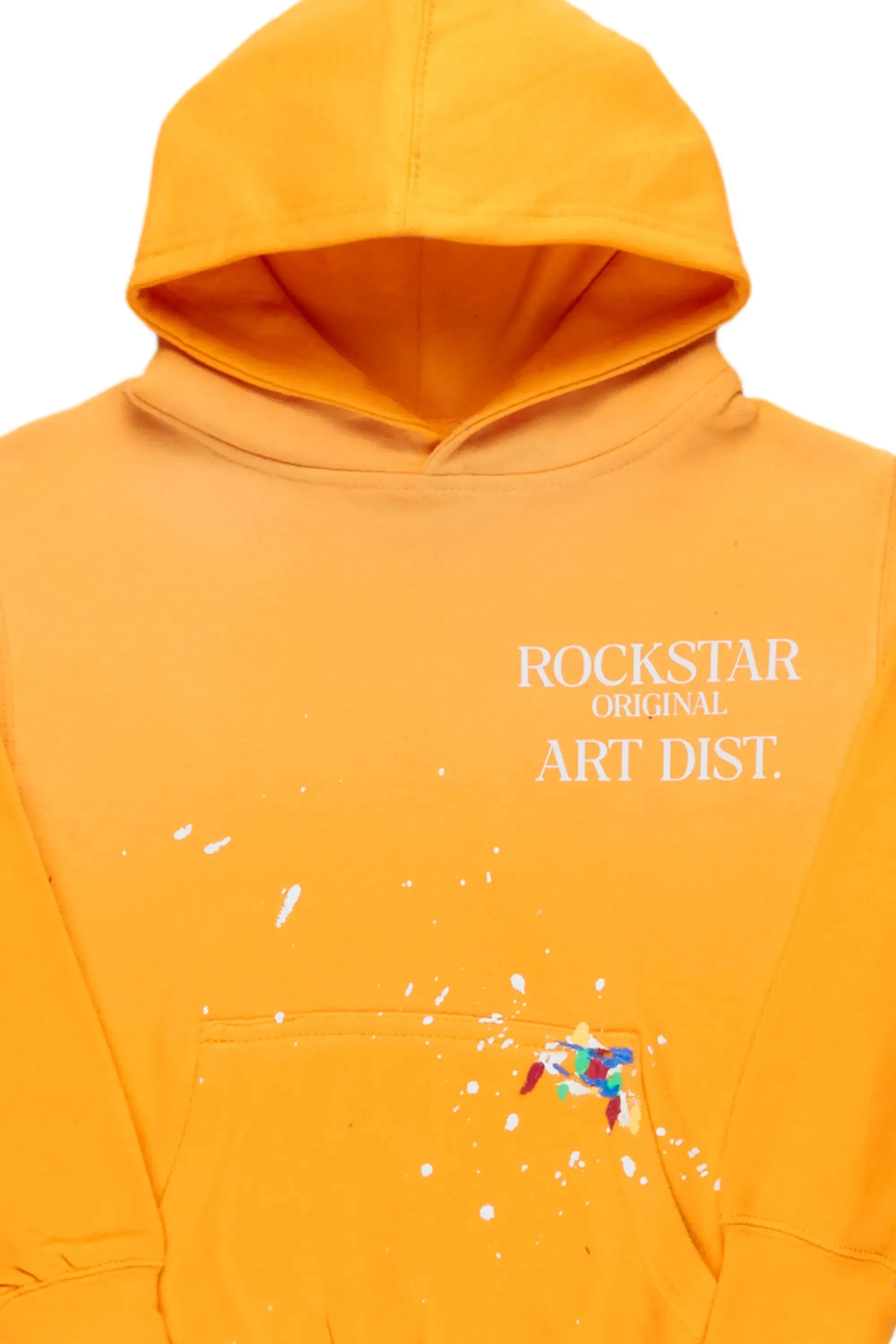 Boys Rockstar Art Dist. Yellow Graphic Hoodie