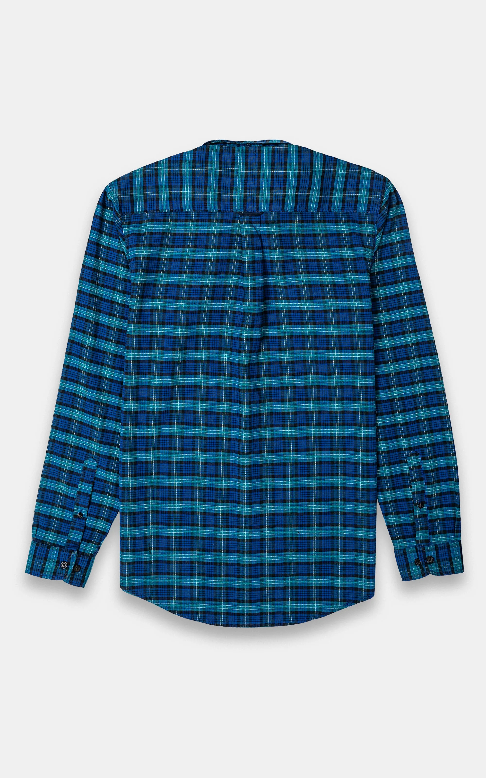 CASUAL SHIRT NAVY GREEN CHECK