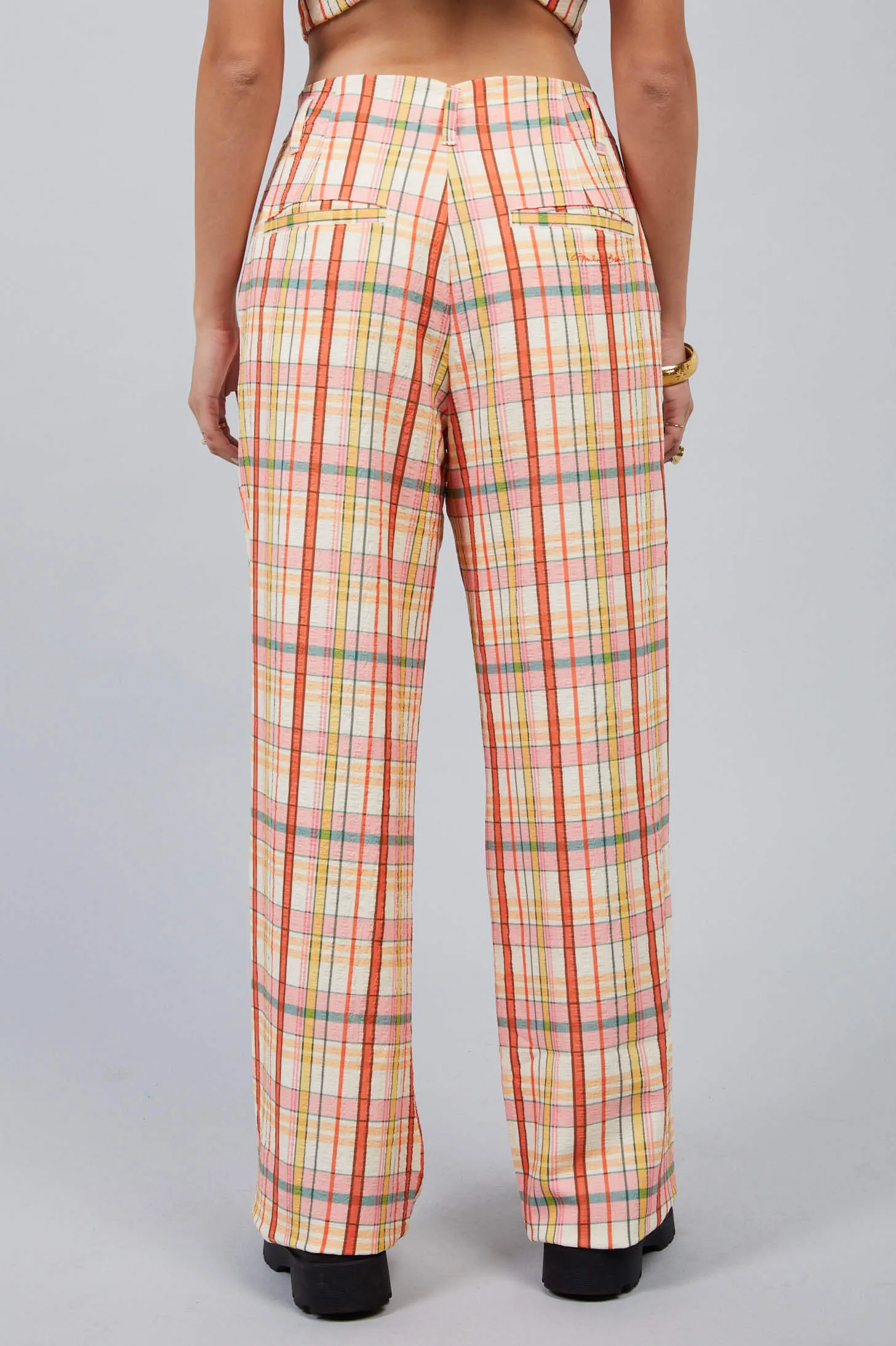 Claudia Plaid Relaxed Trouser