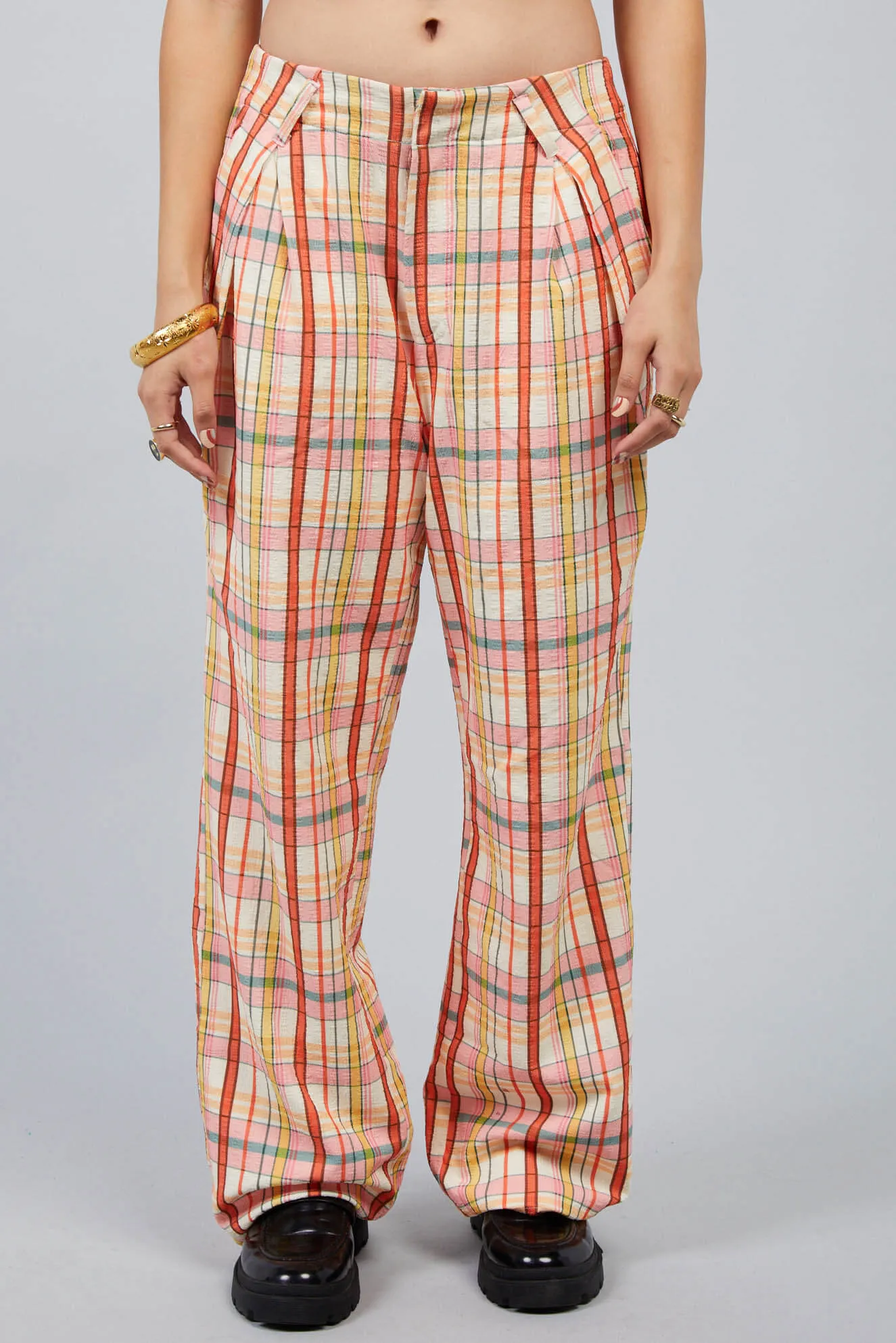 Claudia Plaid Relaxed Trouser