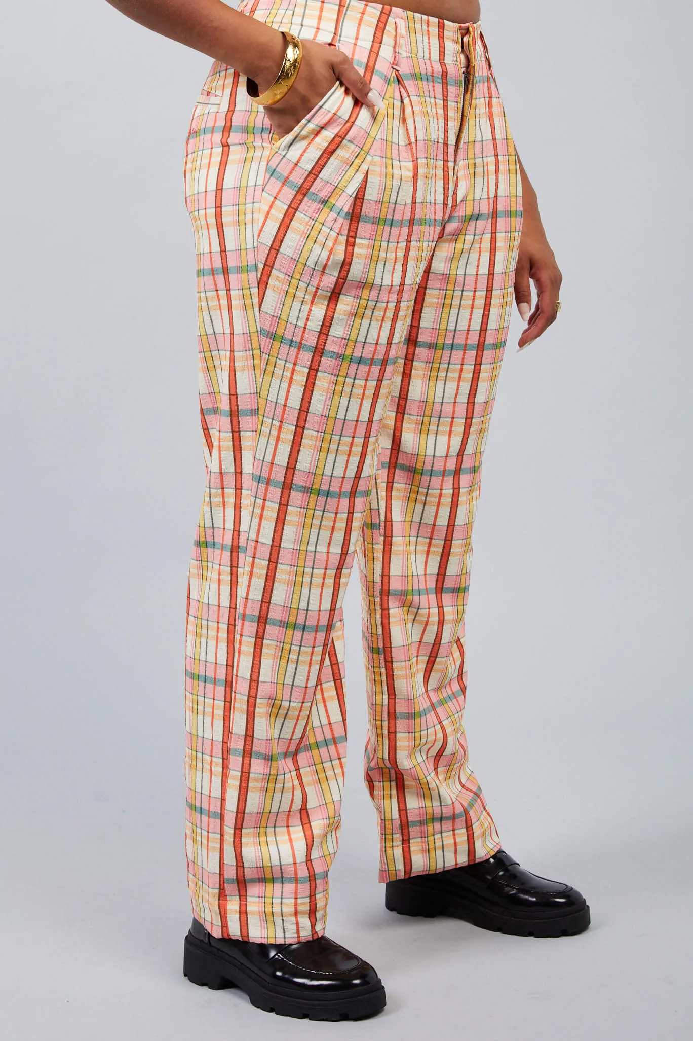 Claudia Plaid Relaxed Trouser