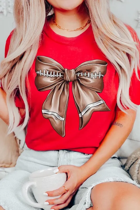 Coquette Football Bow Graphic Tee