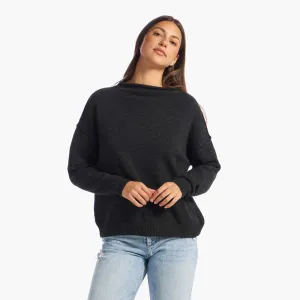 Cozy Knit Mock Neck Sweater | Black