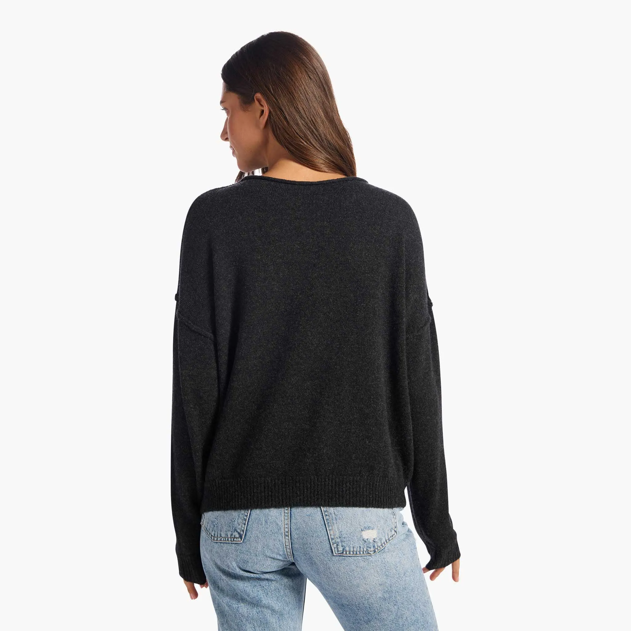 Cozy Knit Mock Neck Sweater | Black