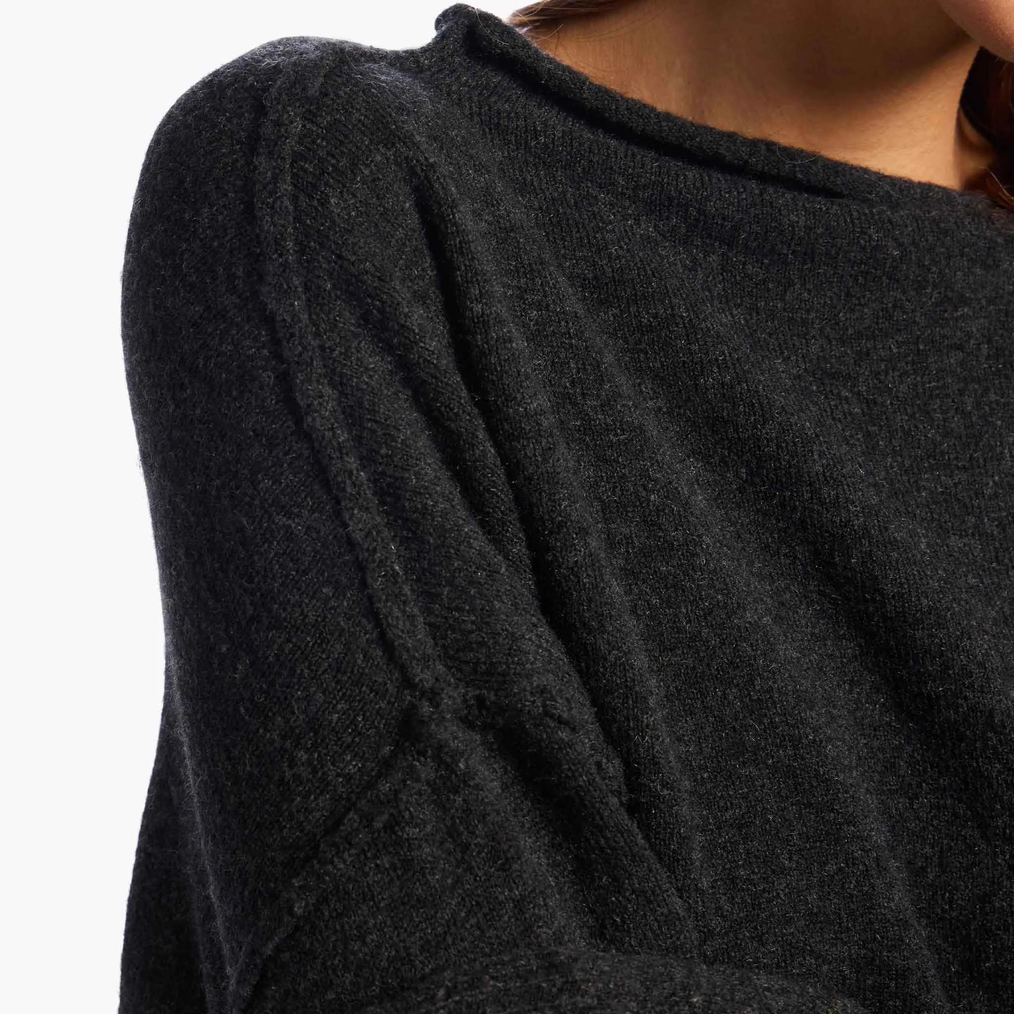 Cozy Knit Mock Neck Sweater | Black