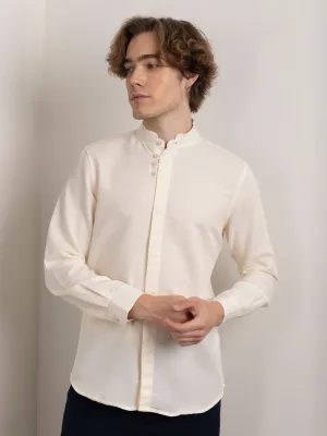 Cream Chinese Collar Shirt