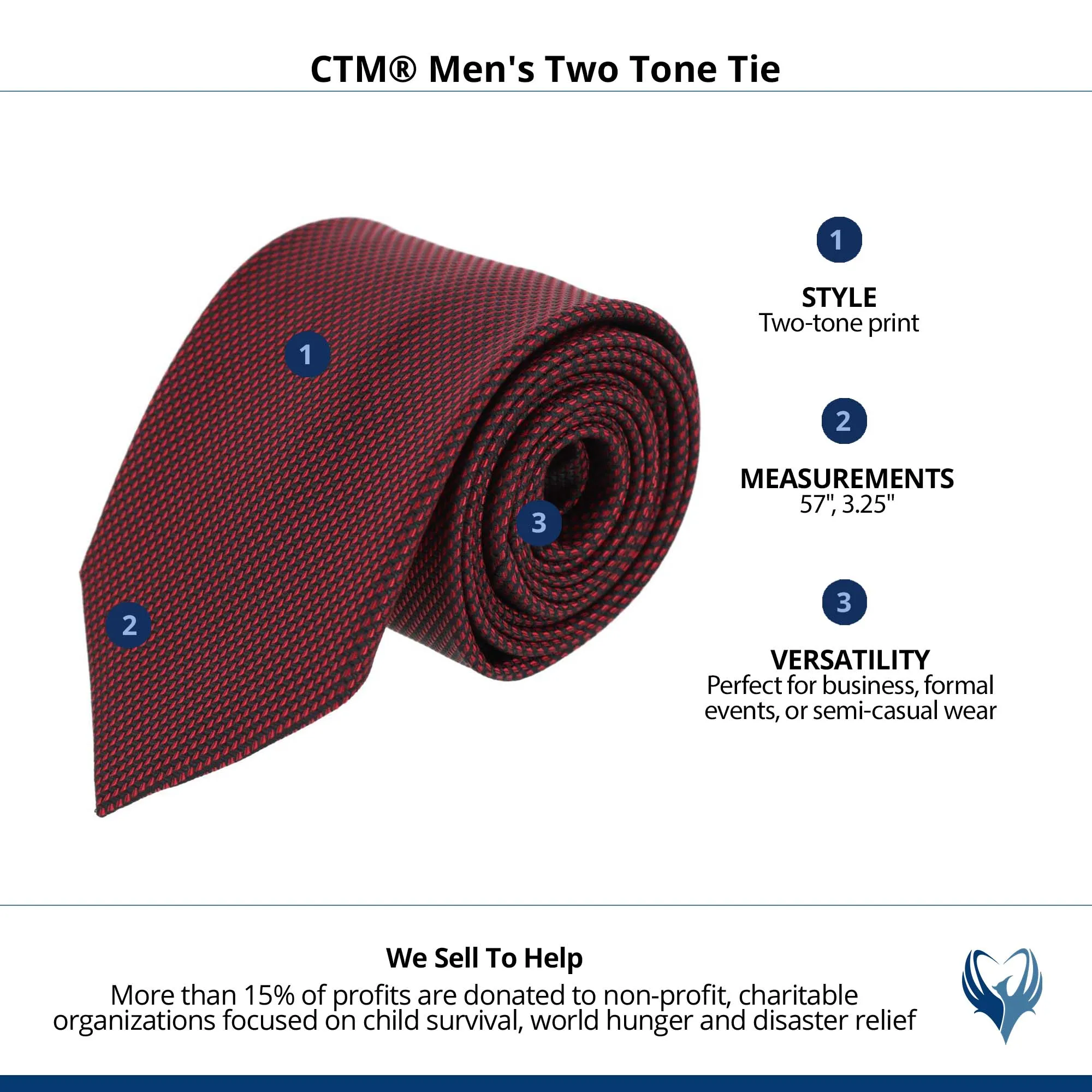 CTM® Men's Two Tone Tie