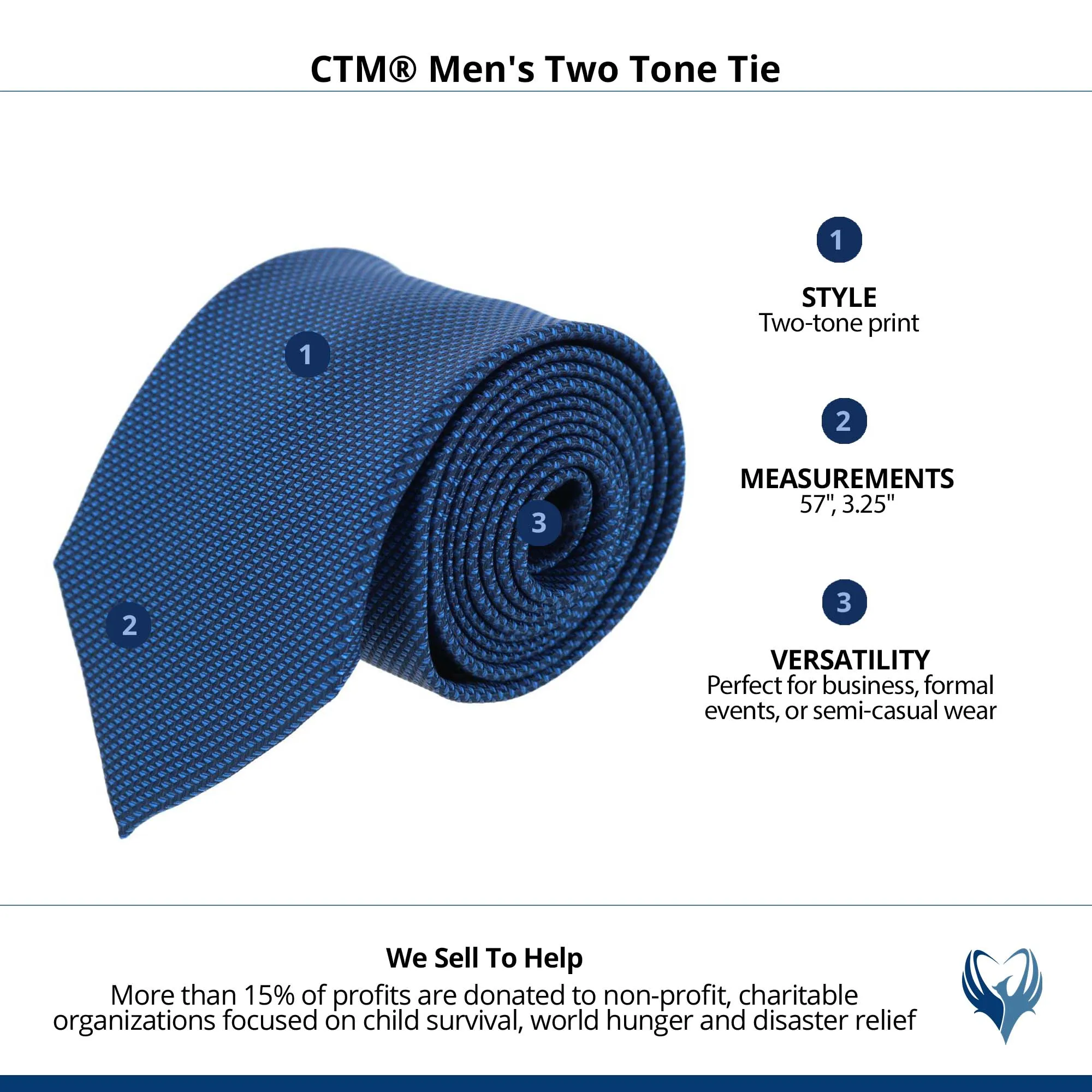 CTM® Men's Two Tone Tie