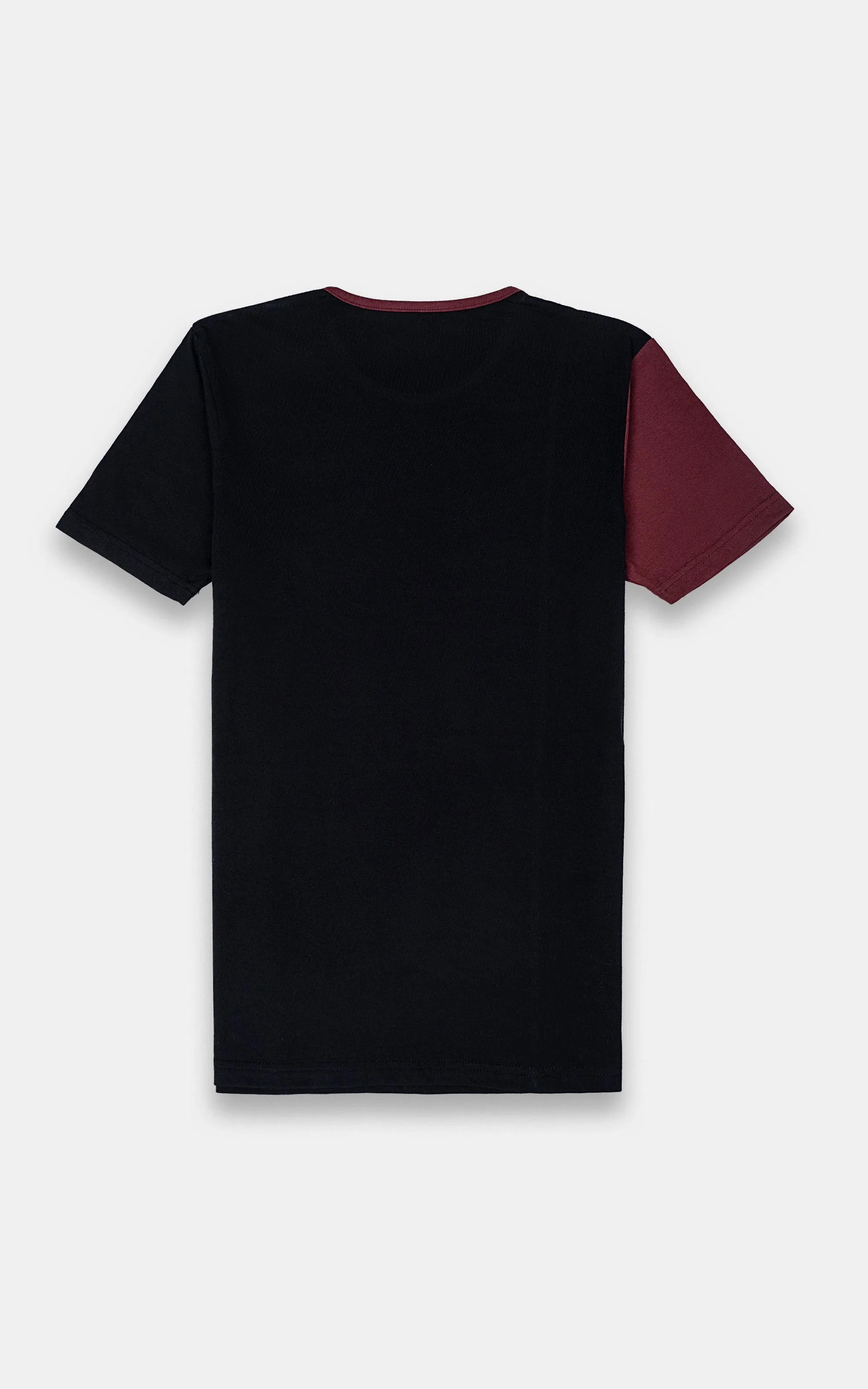 CUT AND SEW T-SHIRT BLACK