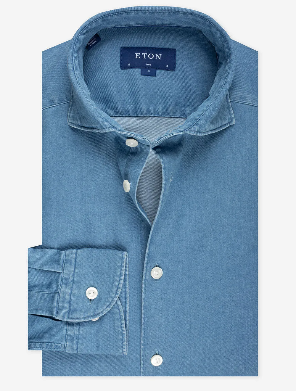 Denim Stretch Cotton Slim Fit Shirt