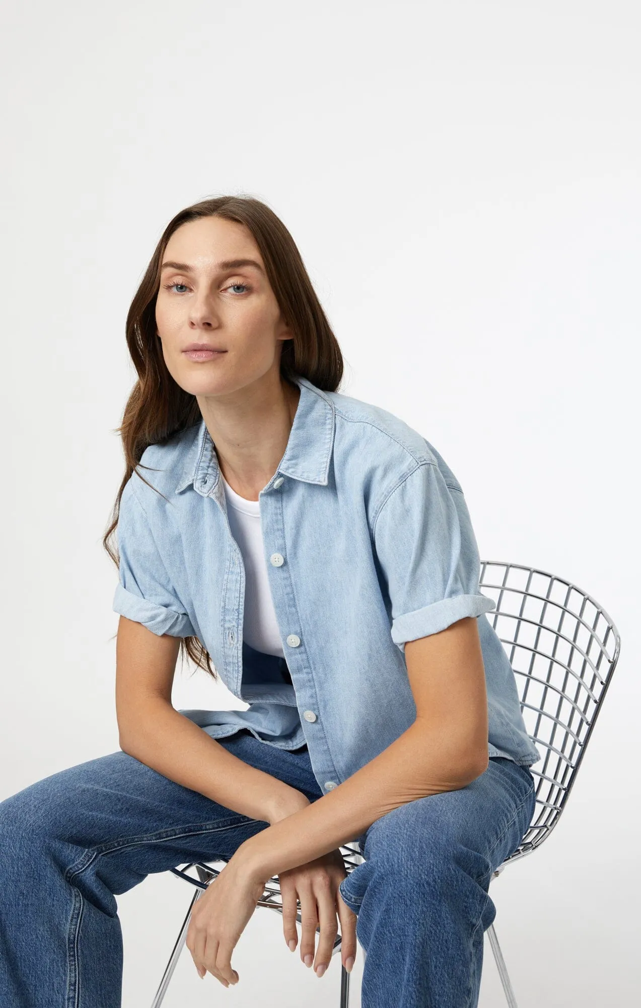 DEVA SHIRT IN BLEACH DENIM