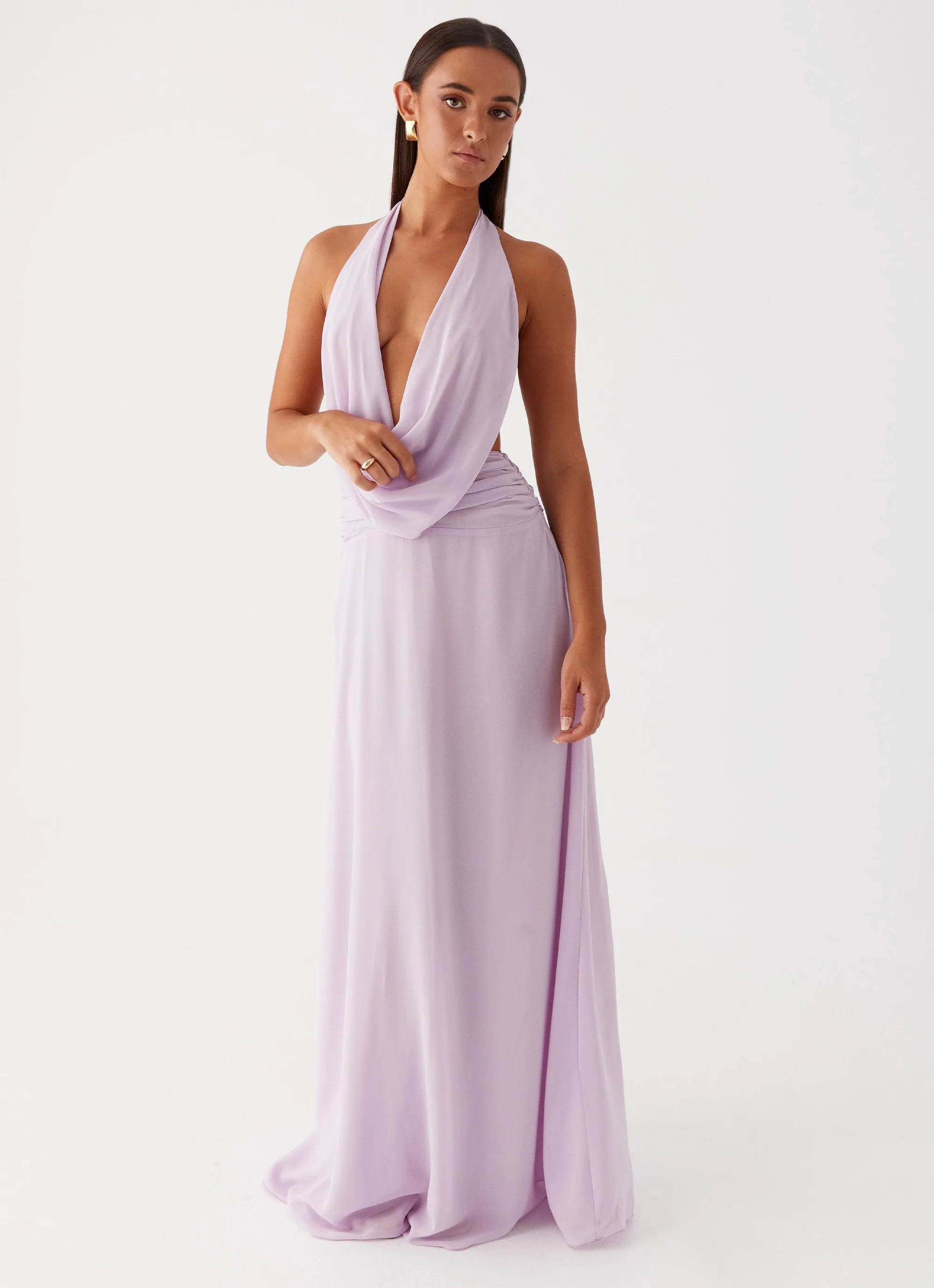 Elysia Chiffon Maxi Dress - Lilac