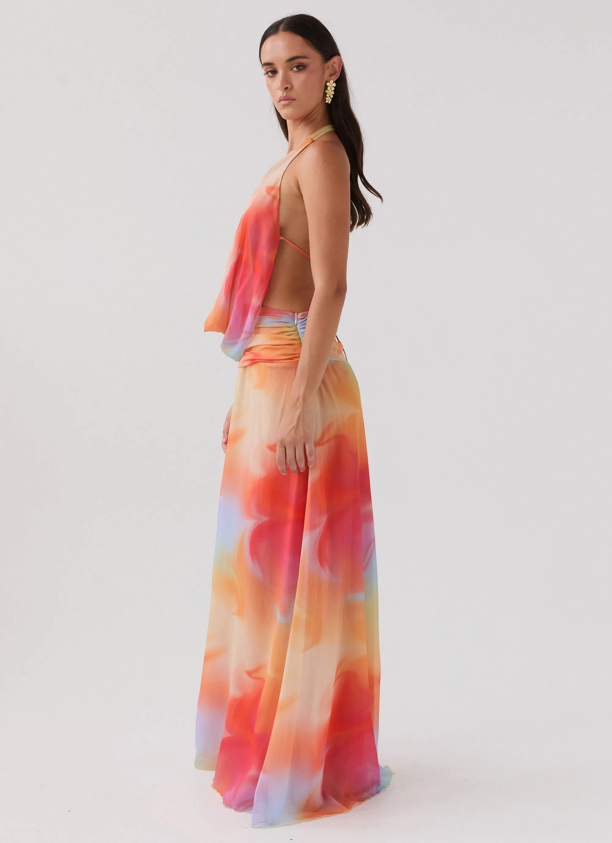 Elysia Chiffon Maxi Dress - Rainbow