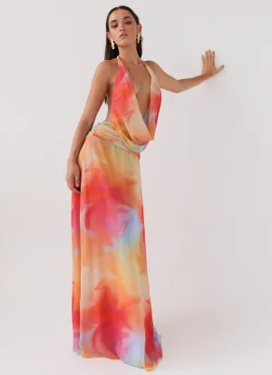 Elysia Chiffon Maxi Dress - Rainbow