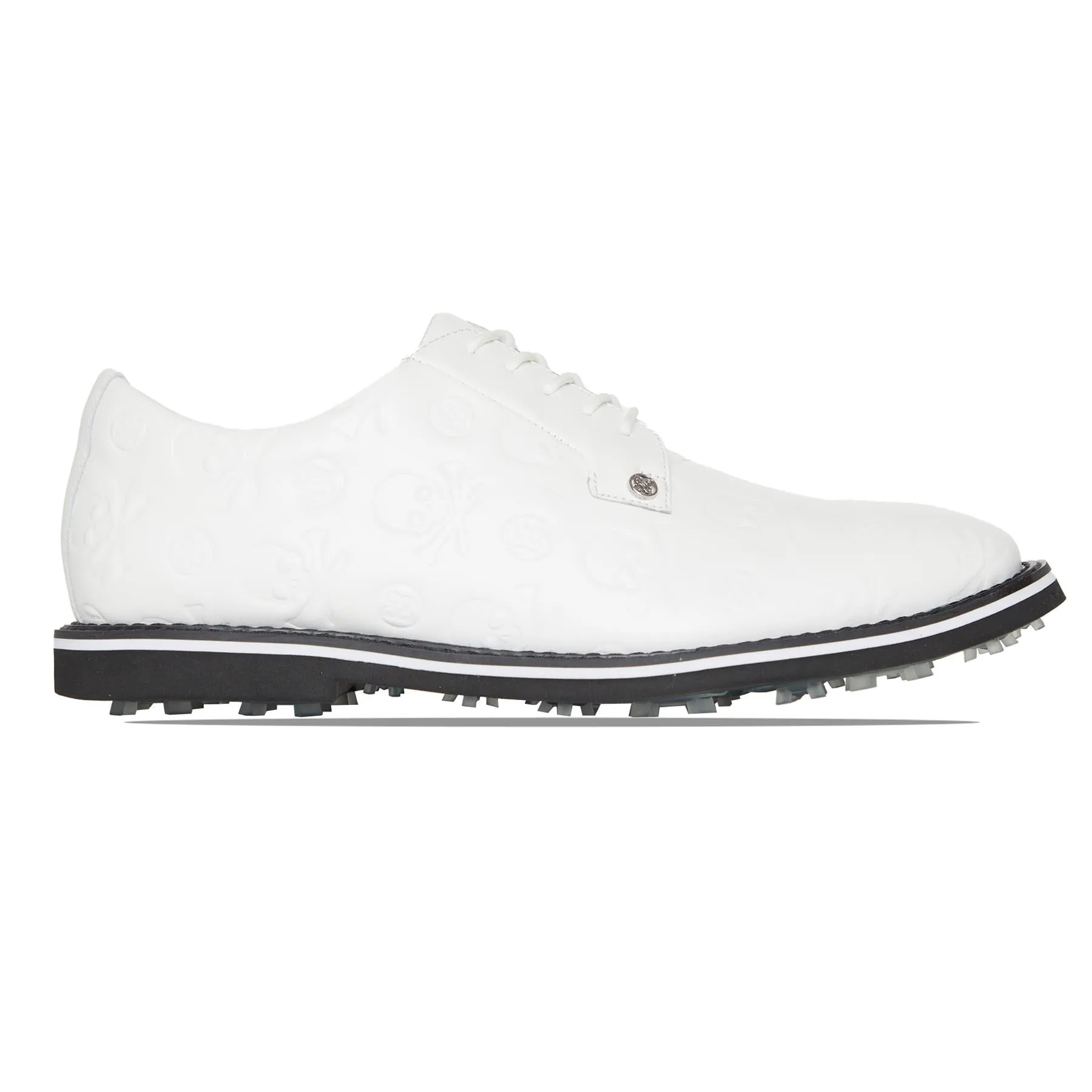 Gallivanter Debossed Skull & Tees Leather Golf Shoe Snow/Onyx - AW24