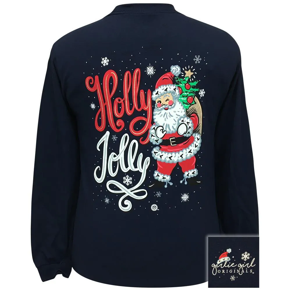 Holly Jolly Santa-Navy LS-2324