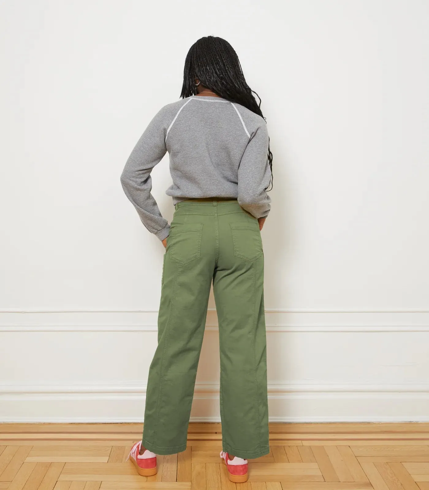 Jess Relaxed Seamed Trousers | Pistachio