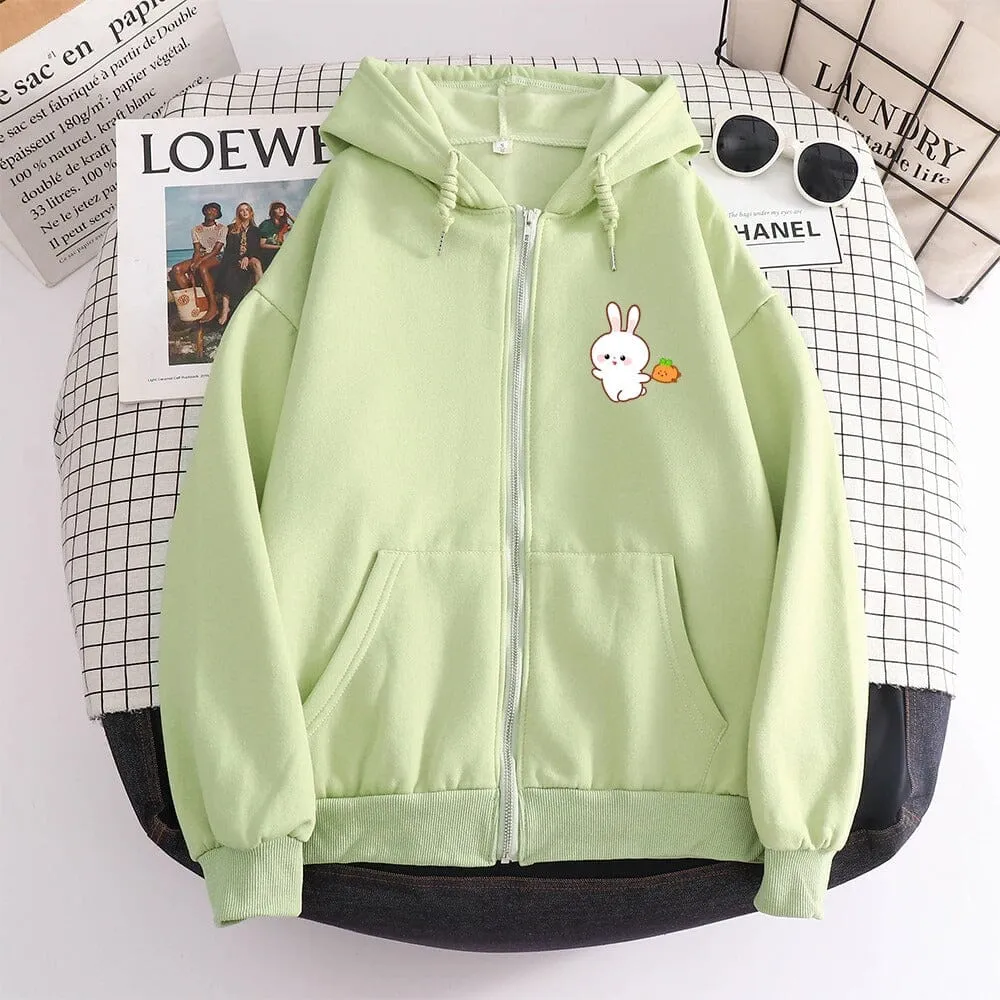 Joyful Bun Bun the Bunny Soft Zip-Up Hoodie