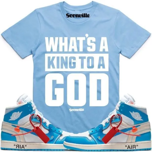 KING GOD Carolina Sneaker Tees Shirt - Jordan 1 UNC Off White