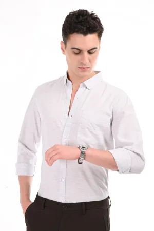 Light Gray Lenin Semi Formal Shirt