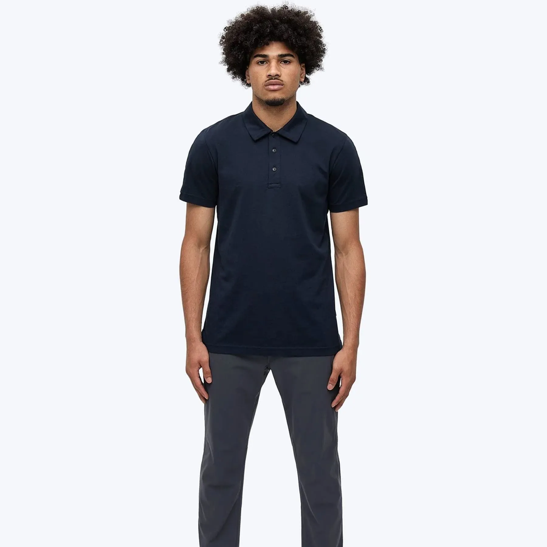 Lightweight Jersey Polo Navy - AW24