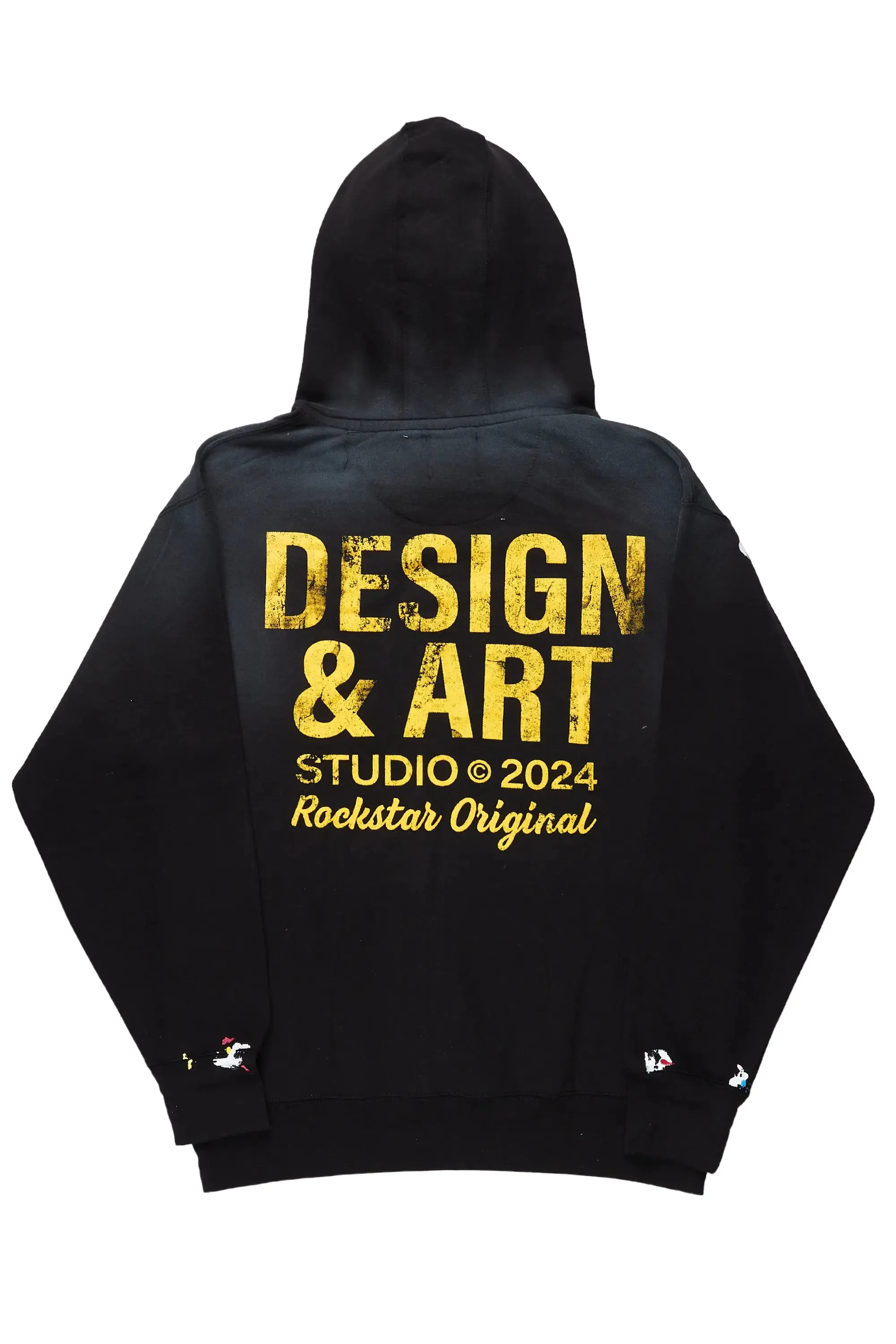 Mancha Black Graphic Hoodie