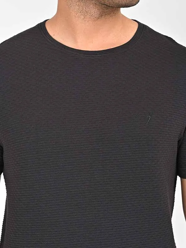 Men Textured Crew Neck T-Shirt