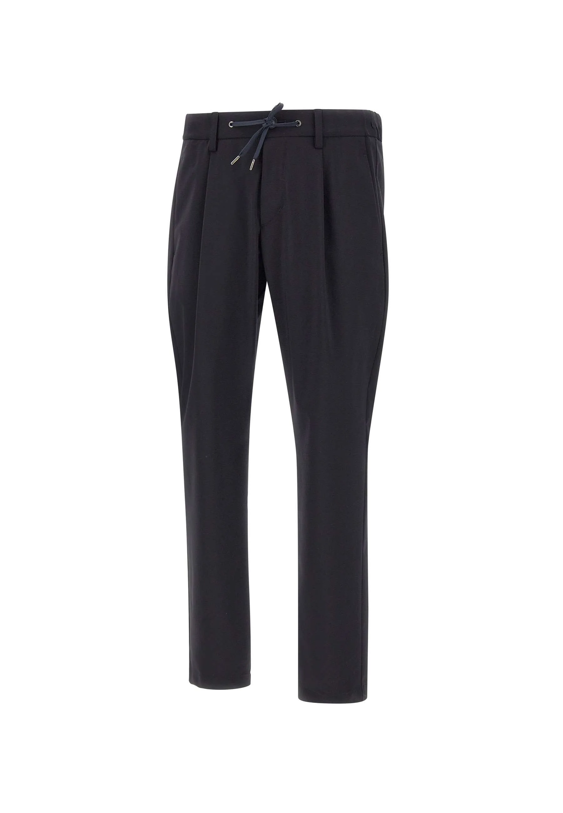 Men's Blue Crepe Trousers with Drawstring