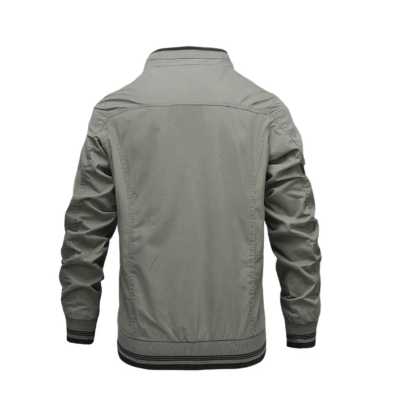 Men's Bomber Jackets Lightweight Windbreaker Spring Fall Full Zip Active Coat Outwear | V01