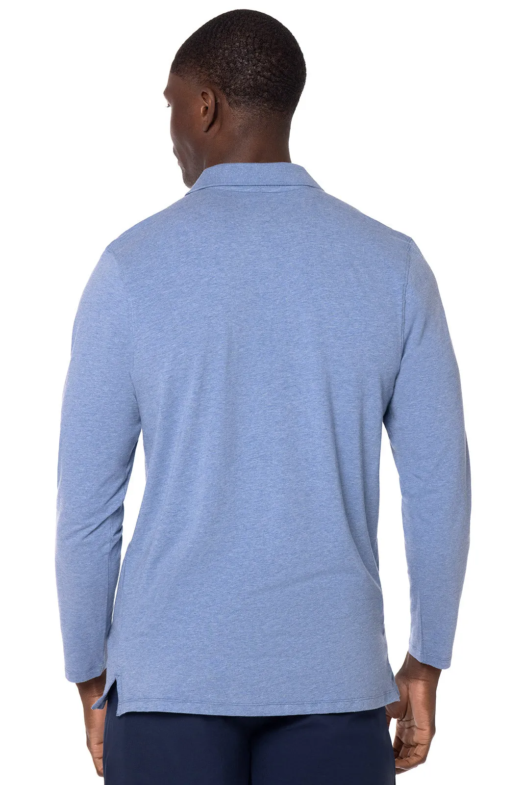 Men's Coppitt Long Sleeve Weekend Polo  | Pacific Blue Heather