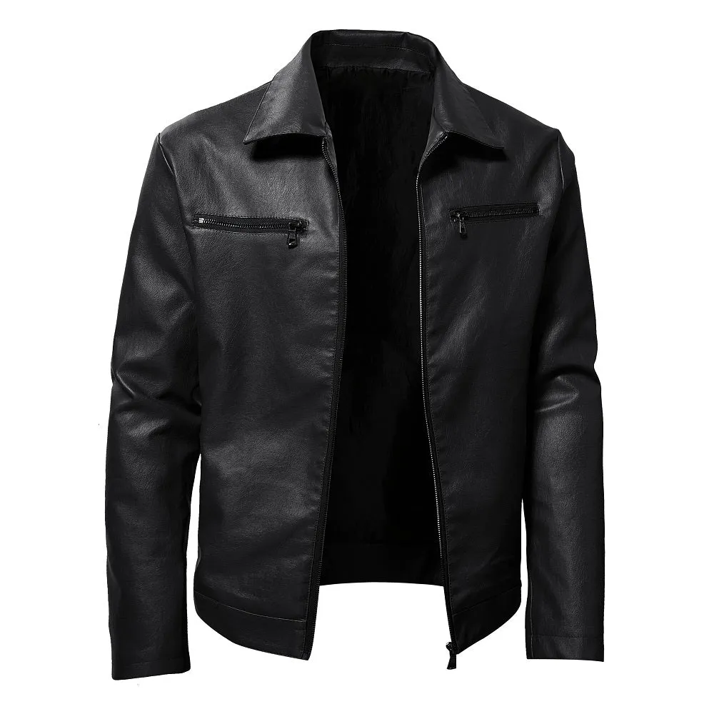 Mens Motorcycle Jacket Spring Autumn Men New Faux Leather Jackets Fashion Casual Biker Jacket