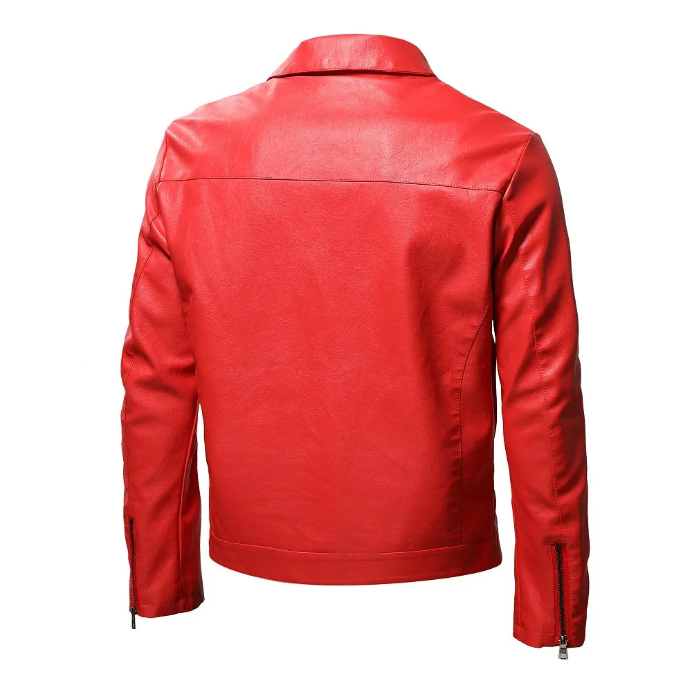 Mens Motorcycle Jacket Spring Autumn Men New Faux Leather Jackets Fashion Casual Biker Jacket