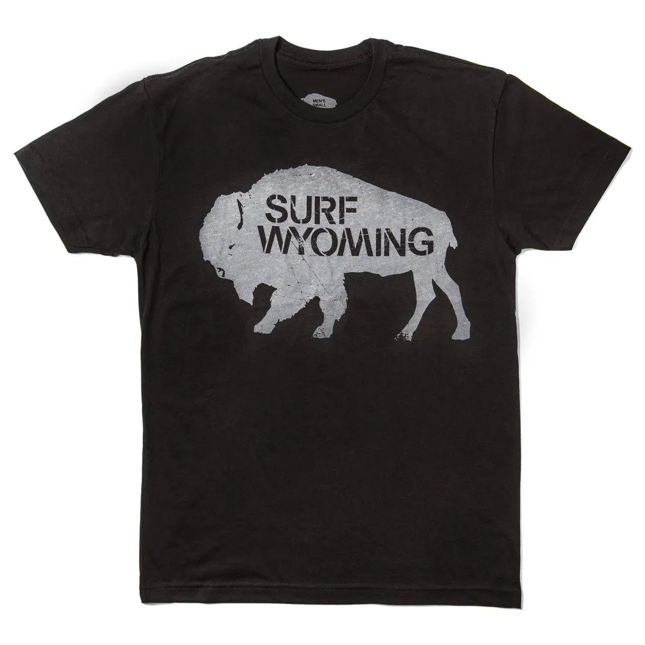 Men's Surf Wyoming® Grey Suede Bison Logo Tee - Black