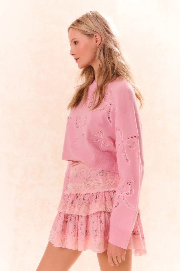 Parson Bow Print Pullover-SWEET PEONY