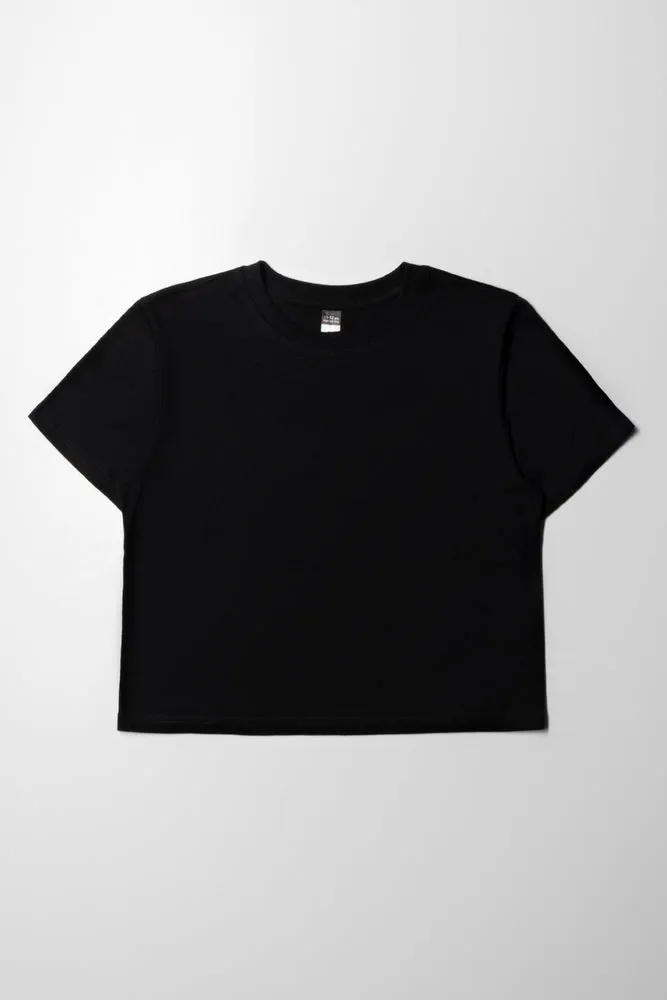 Plain Slub Tshirt Black