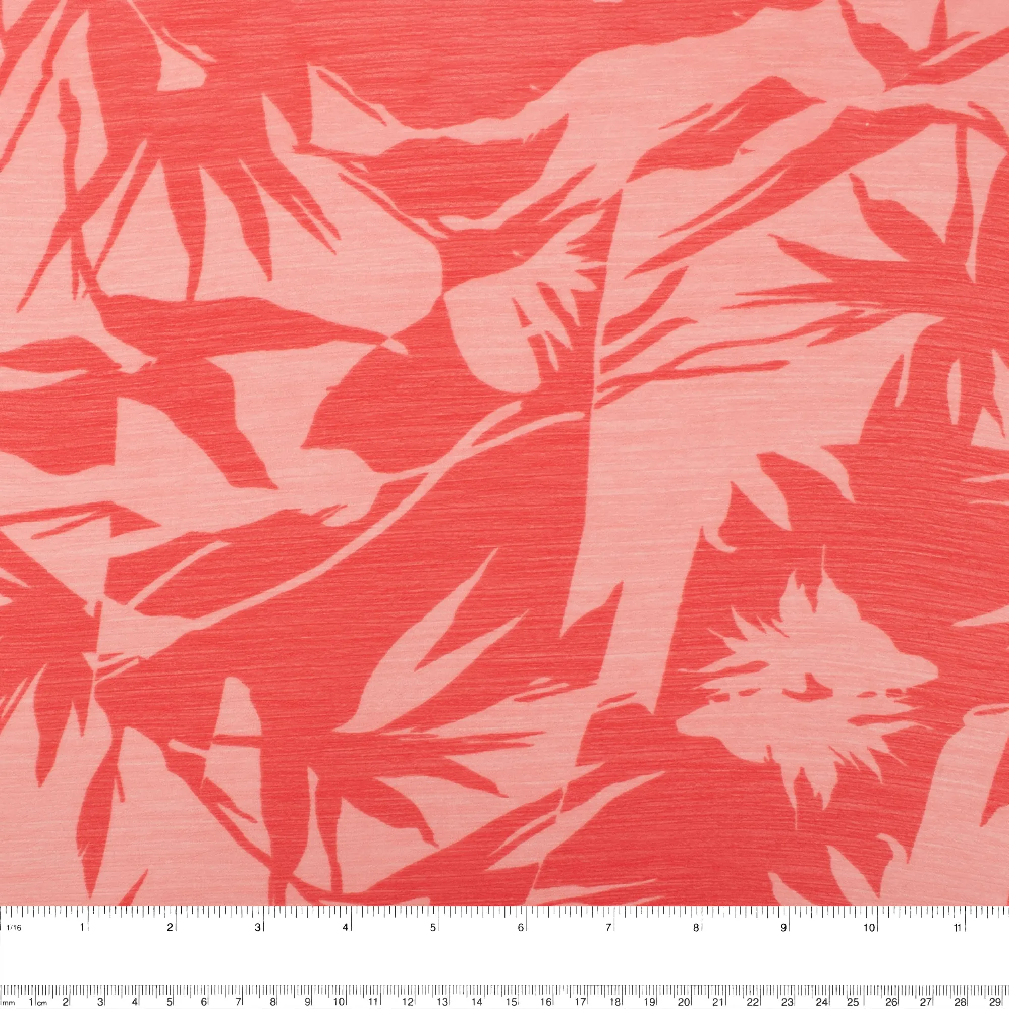 Printed Chiffon - YORYU - Leafs - Red