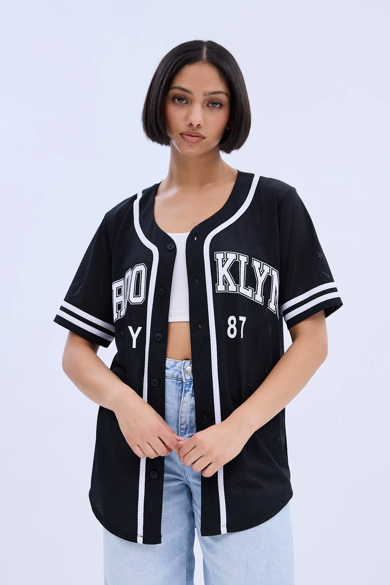 Printed Graphic Mesh Jersey