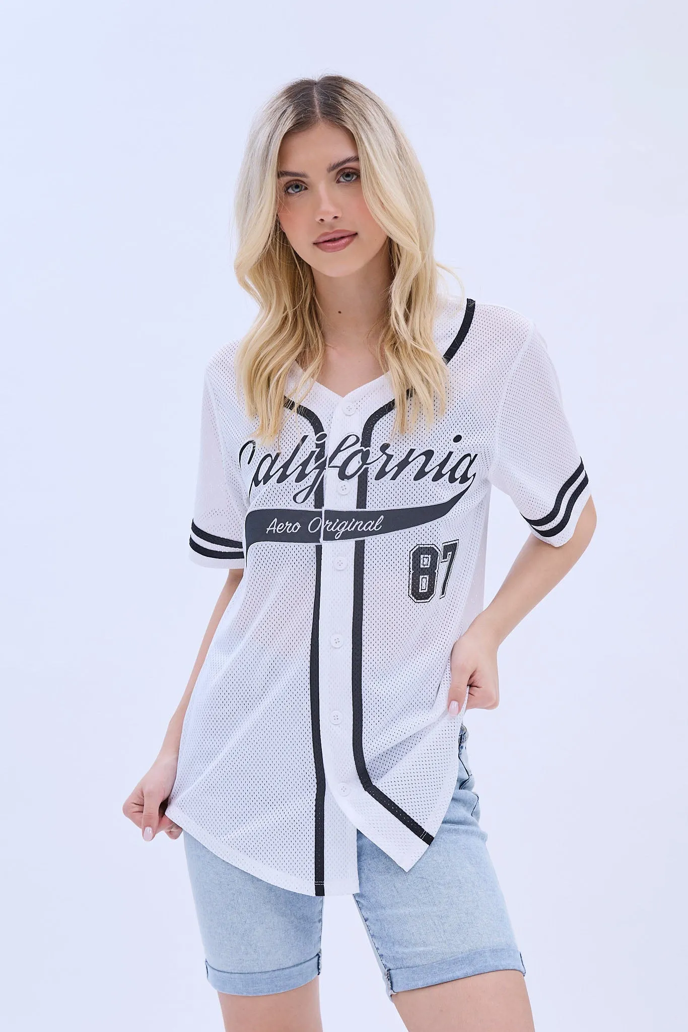 Printed Graphic Mesh Jersey