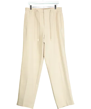 REISS Beige Roy Relaxed Contrast Pipe Detail Trousers W32