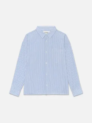 Relaxed Blue Striped Shirt -- Blue Stripe