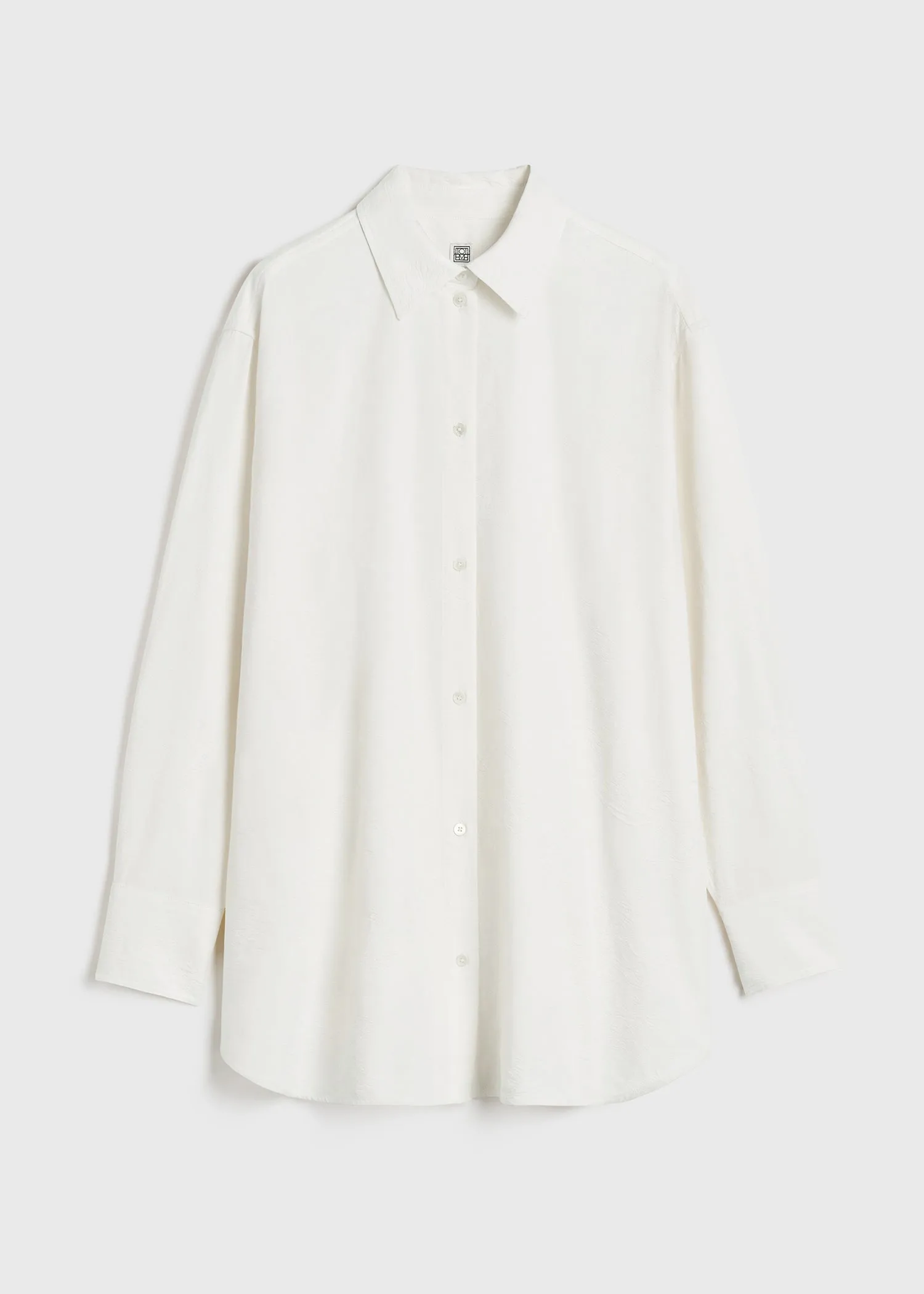 Relaxed floral jaquard shirt white