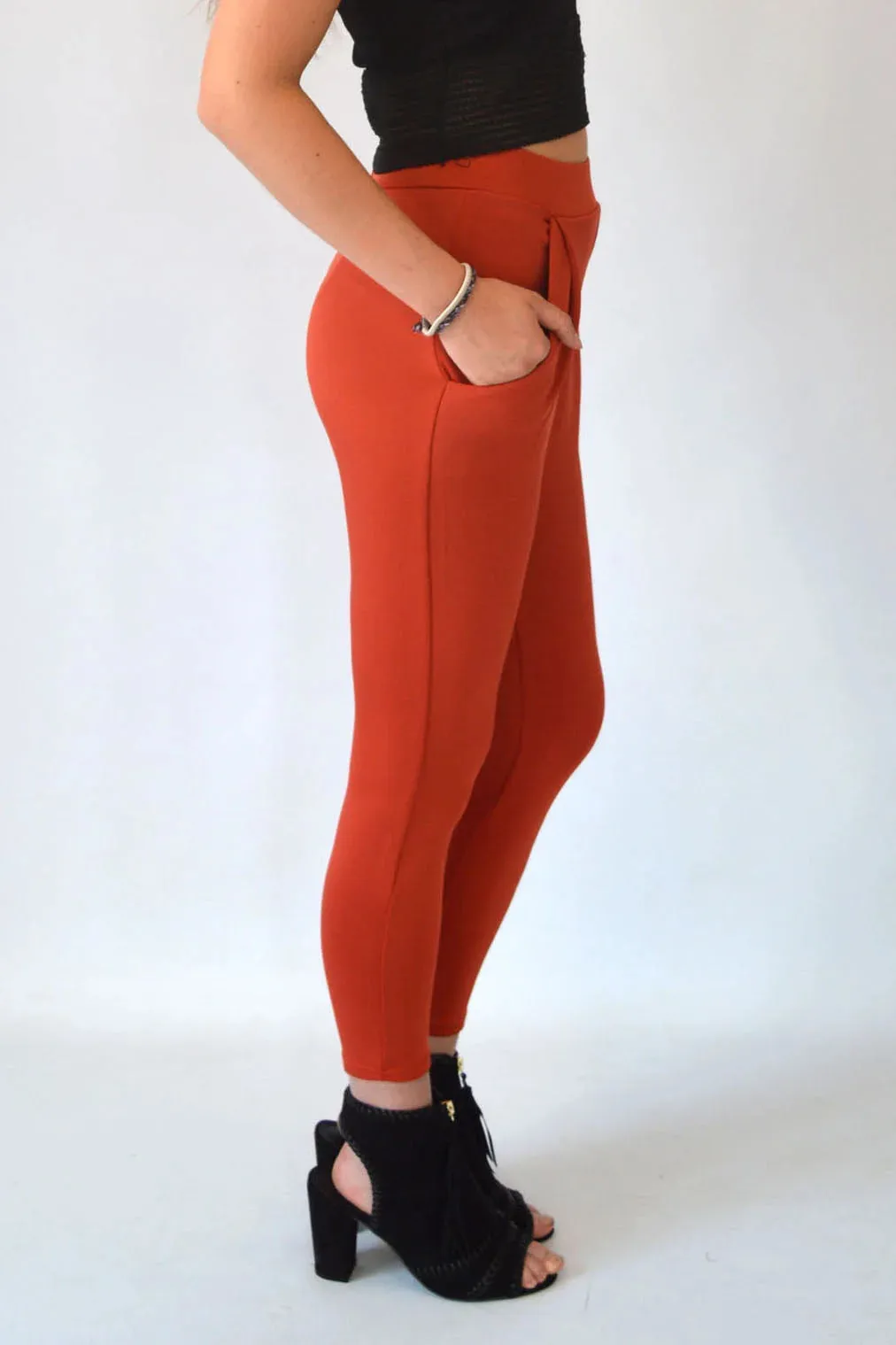 Scuba Pleat Front Crop Trousers