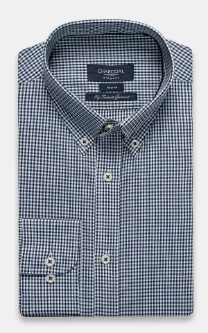 SEMI FORMAL SHIRT GREEN NAVY CHECK