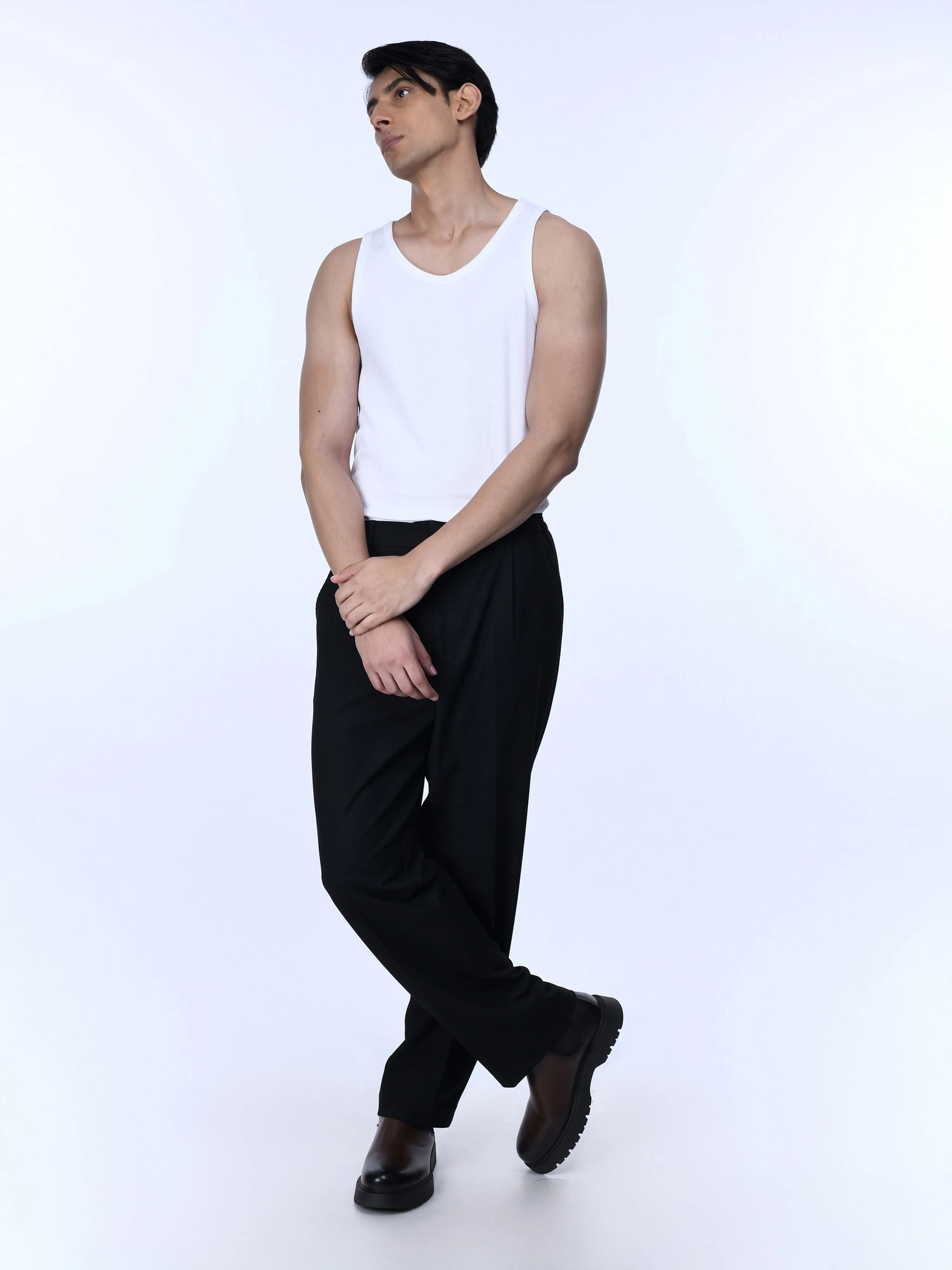 Soft Miracle Black Relaxed Trousers