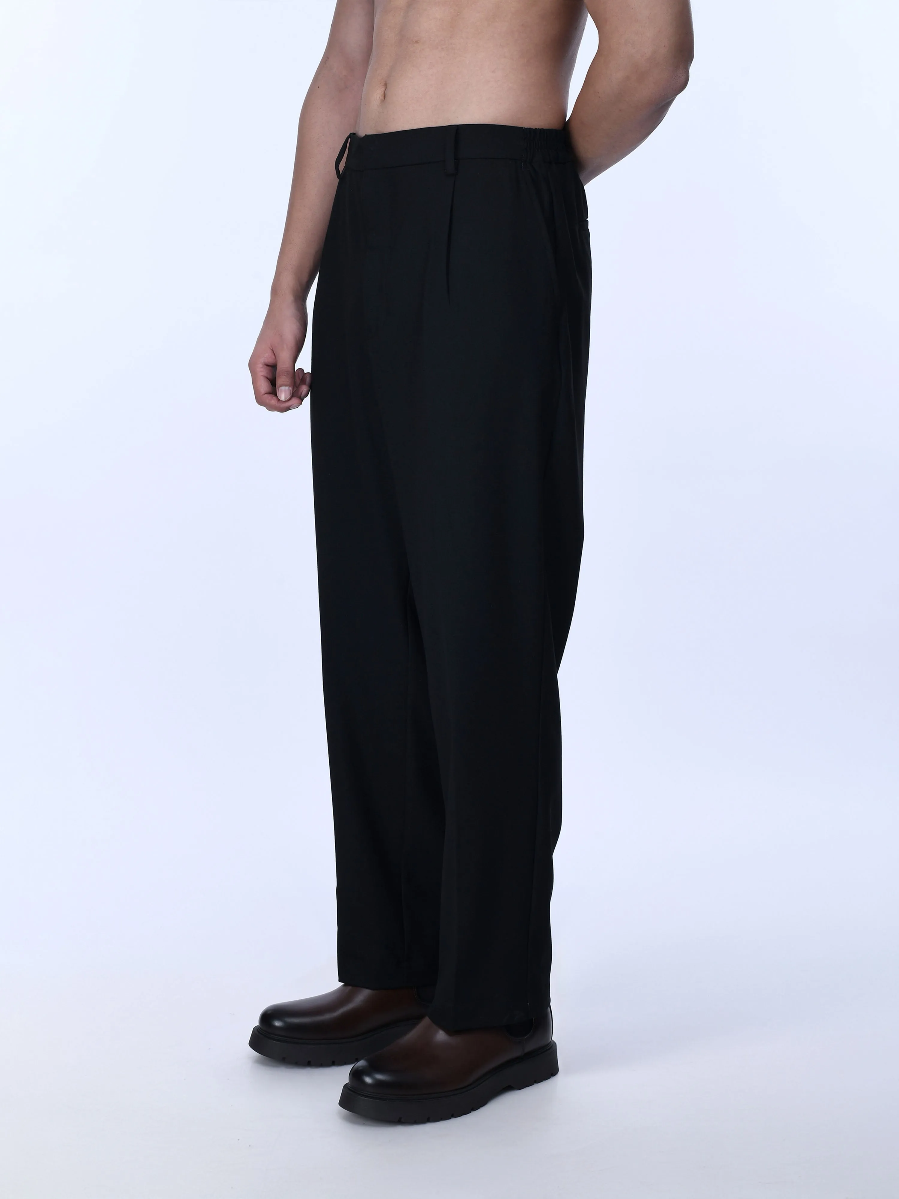 Soft Miracle Black Relaxed Trousers