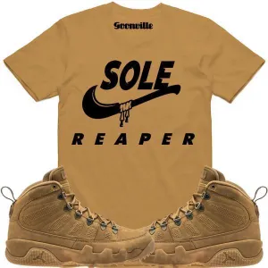 SOLE REAPER Wheat Sneaker Tees Shirt - Jordan 9 Boot Wheat